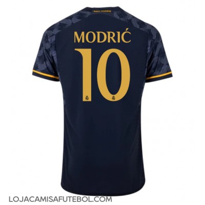 Camisa de Futebol Real Madrid Luka Modric #10 Equipamento Secundário 2023-24 Manga Curta